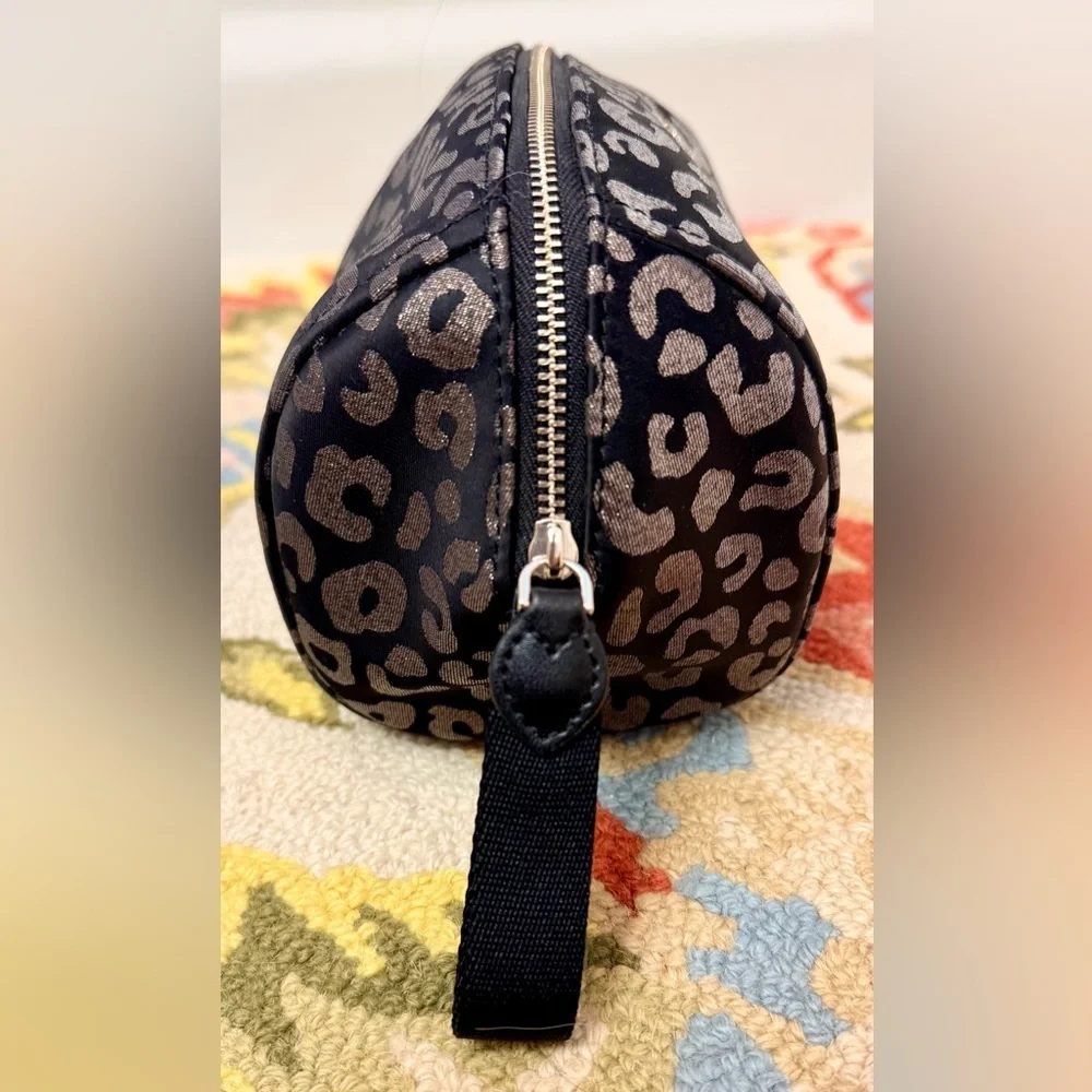 KATE SPADE Chelsea Medium Metallic Black Leopard Print Zip Pouch W/ Wristlet - Picture 10 of 16